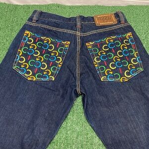 COOGI Men's Jeans with Colorful Patterned Pockets size 34x34 (OKPM-02-027)